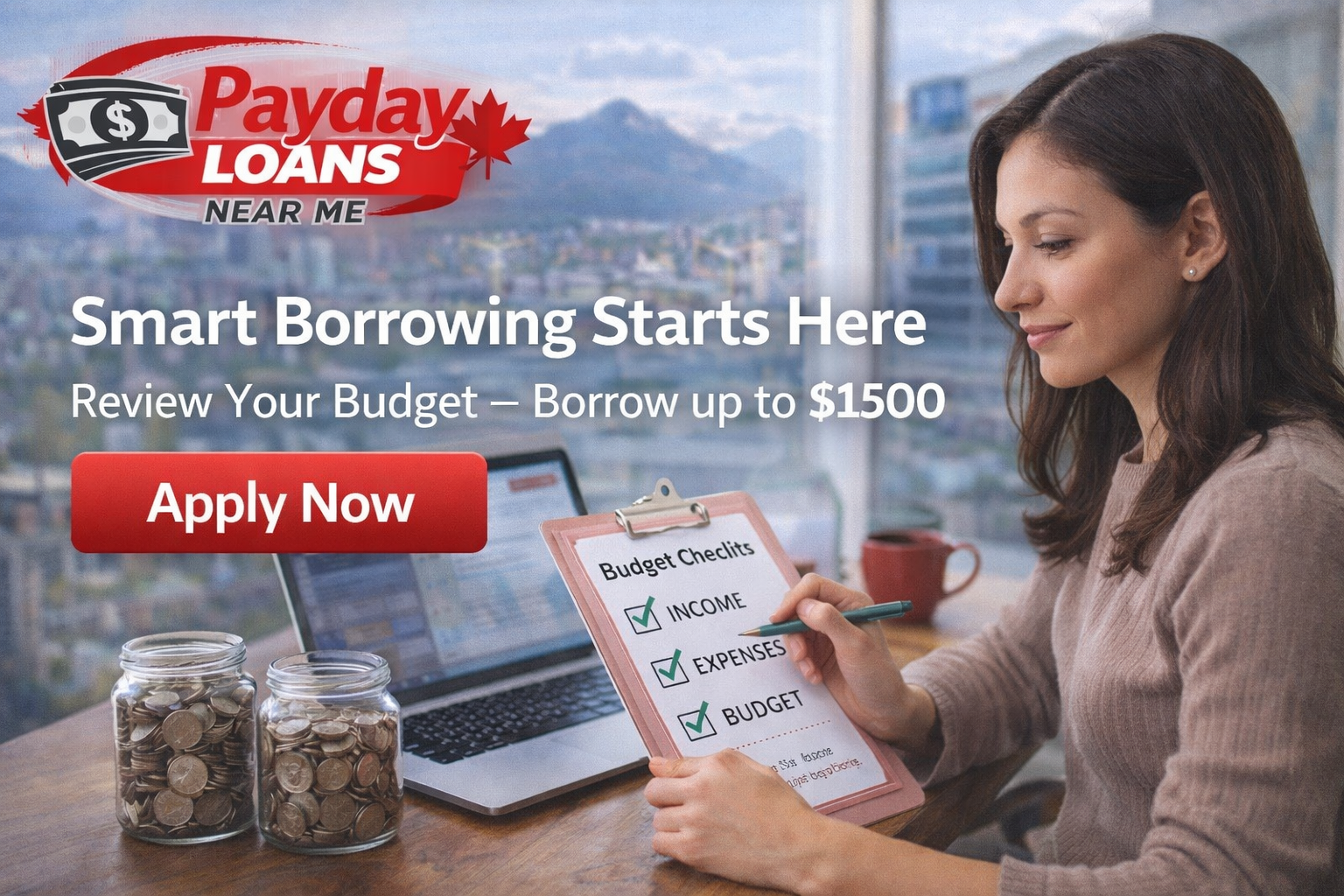 British Columbia borrower reviewing a budget checklist before applying for a payday loan