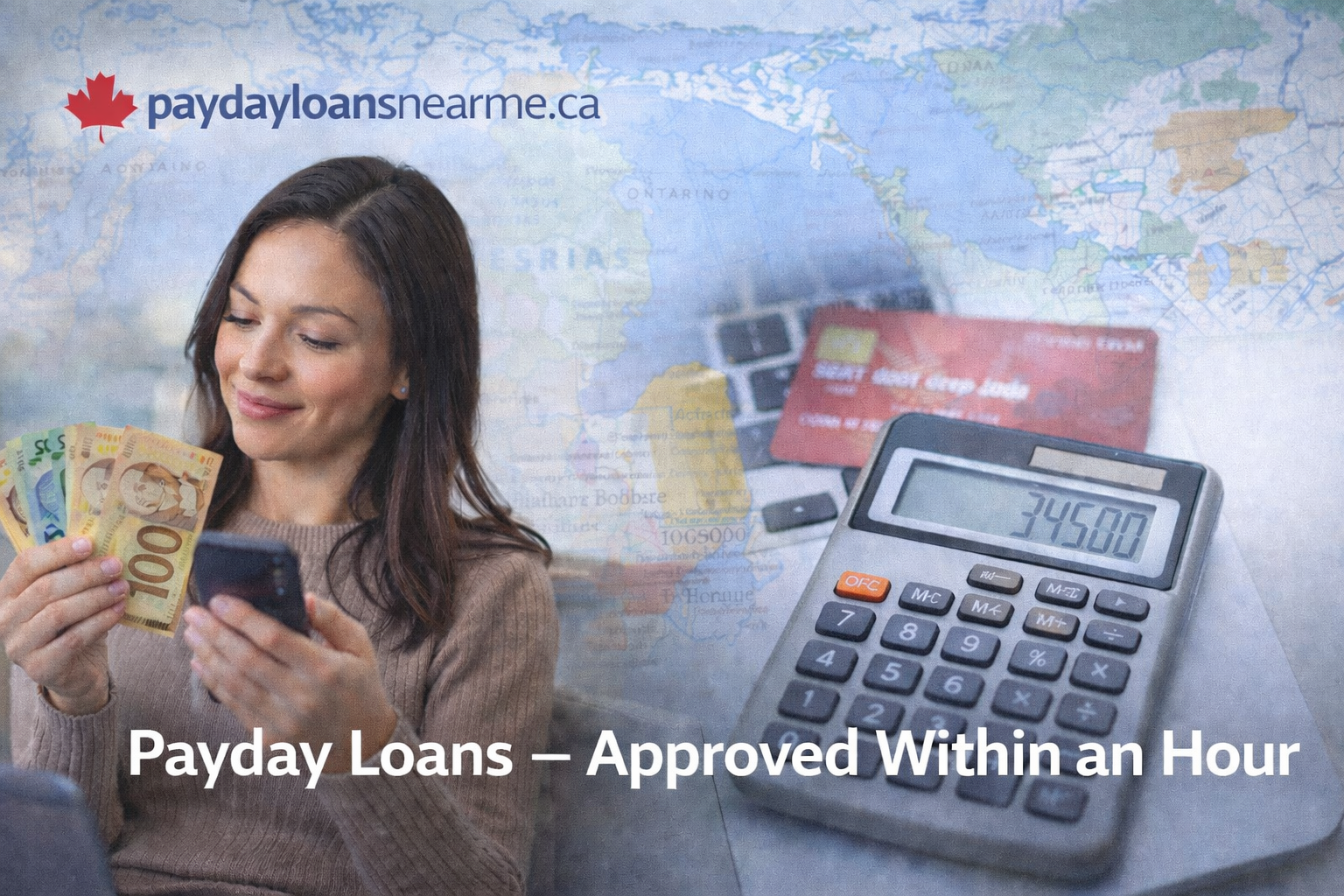 Ontario borrower reviewing online payday loan options with Canadian cash